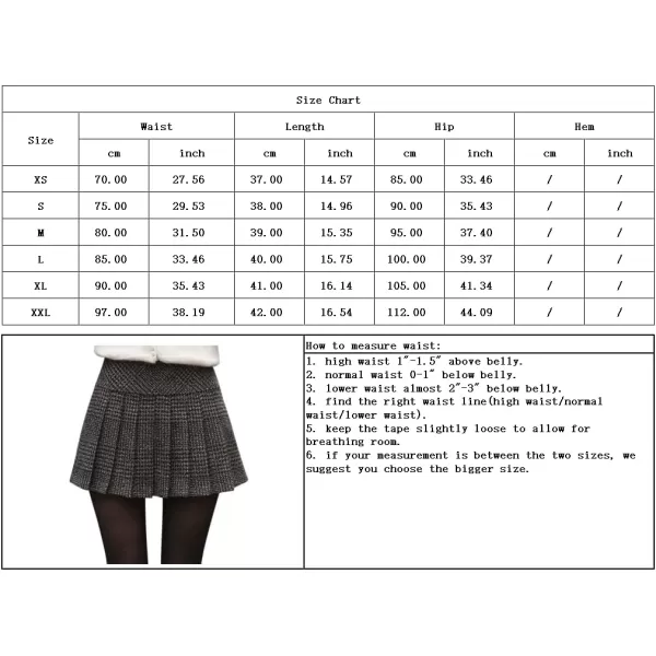 chouyatou Womens Casual Plaid High Waist ALine Wool Pleated Short SkirtH344brownleopard