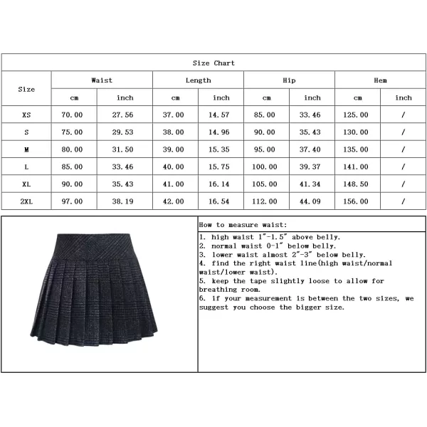 chouyatou Womens Casual Plaid High Waist ALine Wool Pleated Short SkirtH344charcoal