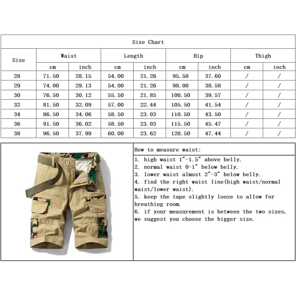 chouyatou Mens Summer Military Flat Front Camo Print Spliced Twill Cargo ShortsArmy Green