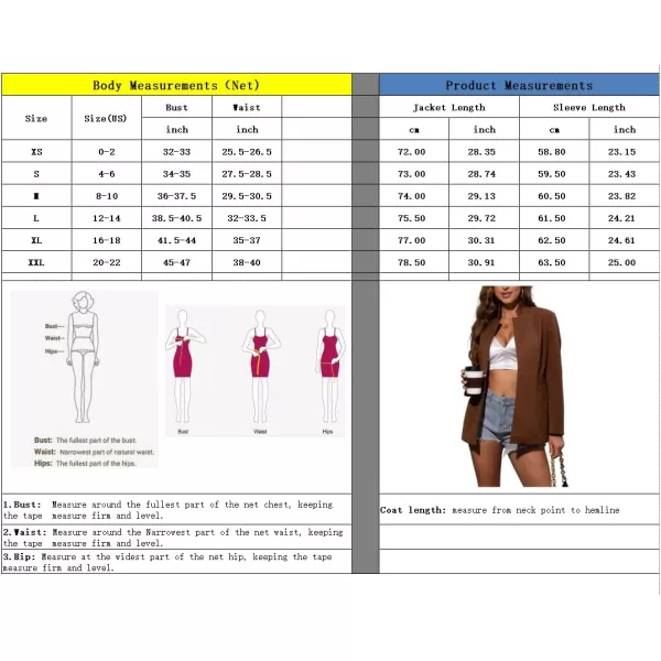 chouyatou Women Fall Business Casaul Open Front Office Blazer Jacket Notch Lapel Dressy Suit Work OutfitsBrown