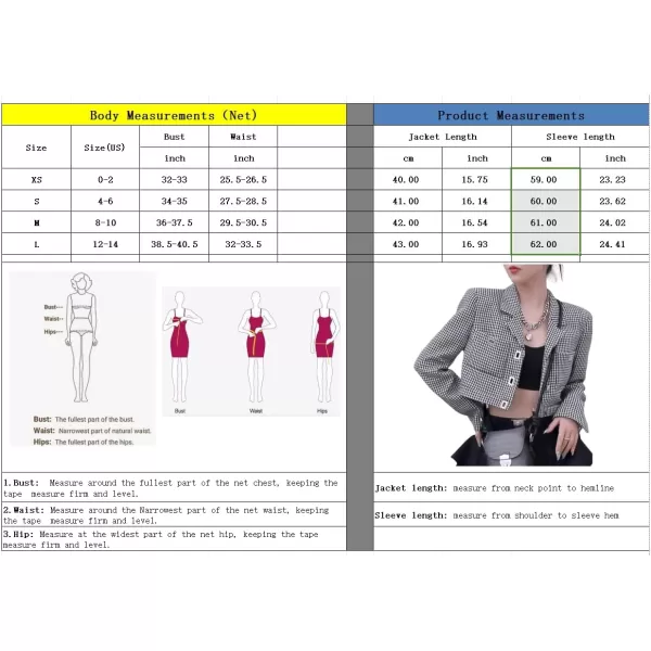 chouyatou Women Fall Elegant Business Casual Crop Tweed Blazer Jacket Open Front Short Houndstooth SuitBlack