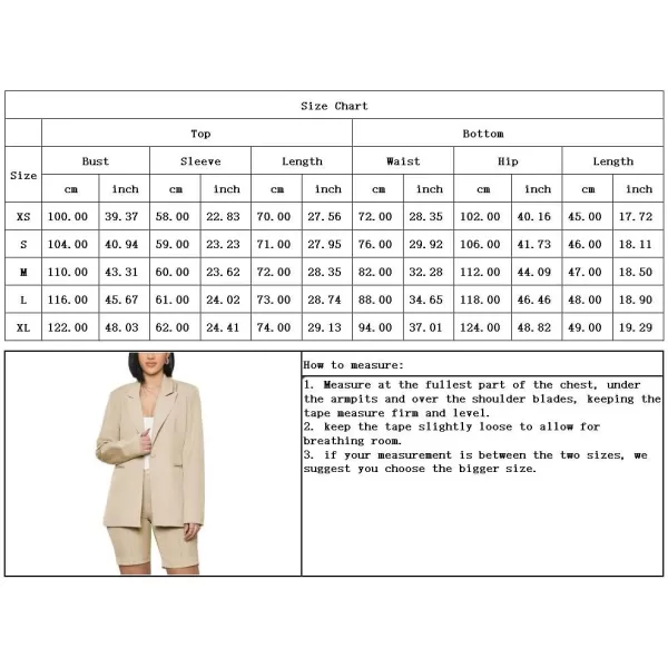 chouyatou Womens 2 Piece Outfits Candy Color One Button Blazer Jacket Shorts Office Work SetApricot