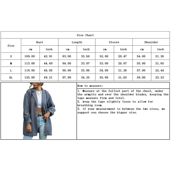 chouyatou Womens Casual Business Single Breasted Notch Collar Office Blazer Jacket Woolen CoatGrey