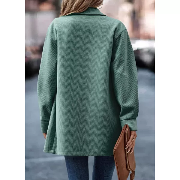 chouyatou Womens Fall Casual Business Open Front Coat Notch Lapel Office Formal Dressy Blazer JacketGreen