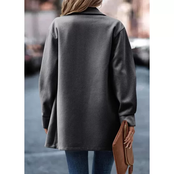 chouyatou Womens Fall Casual Business Open Front Coat Notch Lapel Office Formal Dressy Blazer JacketGrey