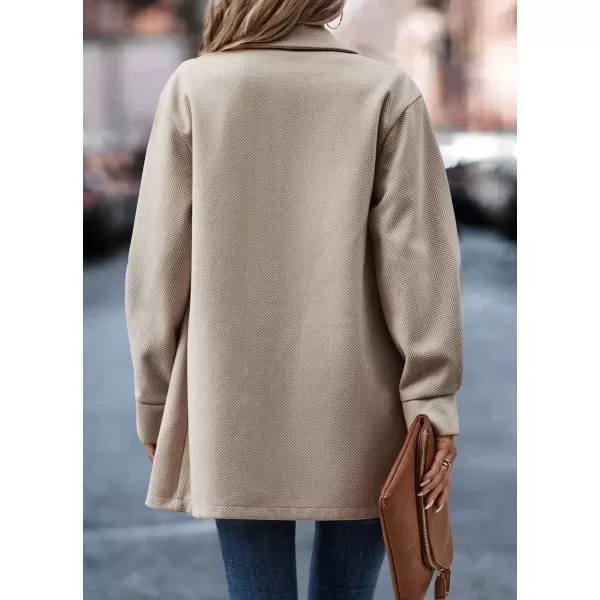 chouyatou Womens Fall Casual Business Open Front Coat Notch Lapel Office Formal Dressy Blazer JacketKhaki