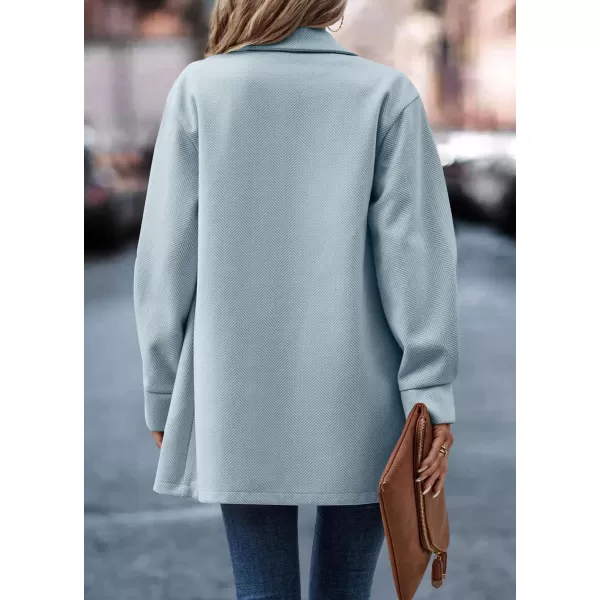 chouyatou Womens Fall Casual Business Open Front Coat Notch Lapel Office Formal Dressy Blazer JacketLight Blue