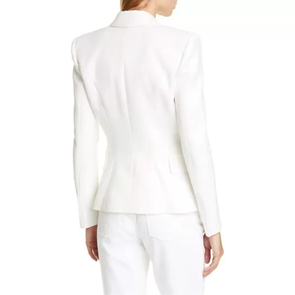 chouyatou Womens Vintage Double Breasted Slim Fit Dress Suit Blazer JacketWhite