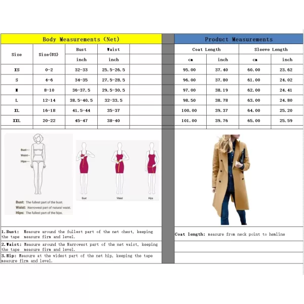 chouyatou Womens Basic Designed Notch Lapel Double Breasted MidLong Wool Pea CoatCamel