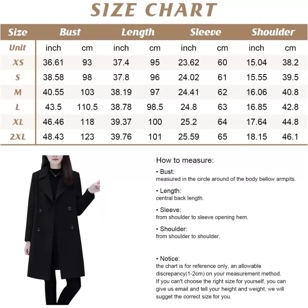 chouyatou Womens Basic Essential Double Breasted MidLong Wool Blend Pea CoatBlue