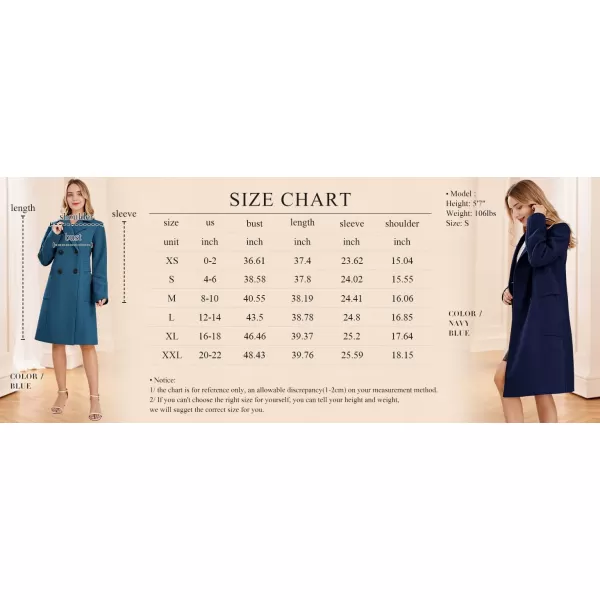 chouyatou Womens Basic Essential Double Breasted MidLong Wool Blend Pea CoatOffwhite