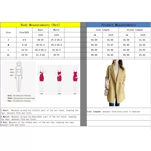 chouyatou Womens Notch Lapel Herringbone Wool Coat Formal Office Work Double Breasted Winter Pea CoatCamel