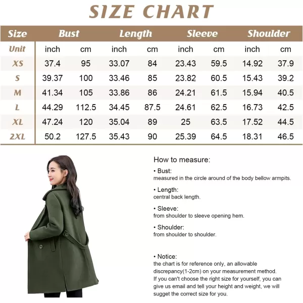 chouyatou Womens Elegant Lapel Collar Double Breasted Wool Blend Pea Coat with BeltWine Red