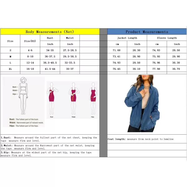 chouyatou Womens Fall Casual Zip Up Oversized Denim Jacket Boyfriend Jean Bomber Jacket CoatLight Blue