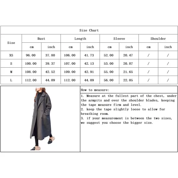 chouyatou Womens Slouchy Drop Shoulder Double Breasted Maxi Long Wool Pea CoatDark Grey