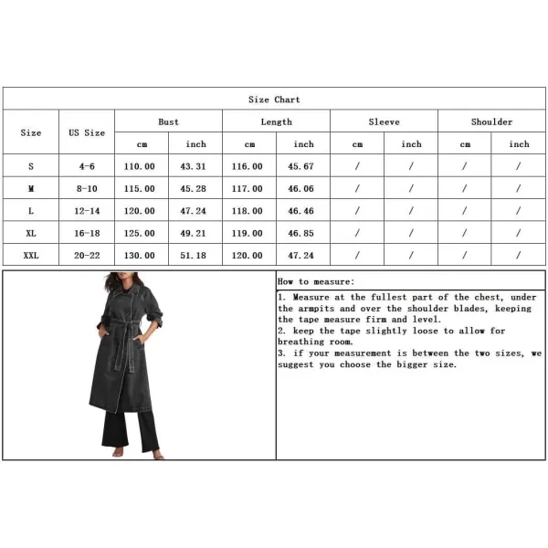 chouyatou Womens Vintage Midi Long Jean Jacket Loose Fit Double Breasted Denim Jacket Trench Coat with BeltBlack