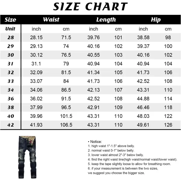 chouyatou Mens Retro Washed Casual Frayed Ripped Holes Straight Leg Denim PantsBlue