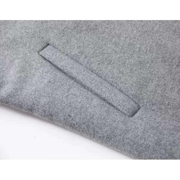chouyatou Mens Winter Notched Collar 1 Button Slimming Thick Quilted Lining Wool MidLength Trench OvercoatLight Grey
