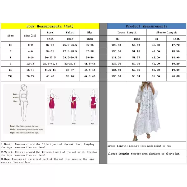 chouyatou Womens 2024 Lace Eyelet Embroidery Maxi Dress VNeck Trumpet Sleeve Boho Flowy Swing DressBlue