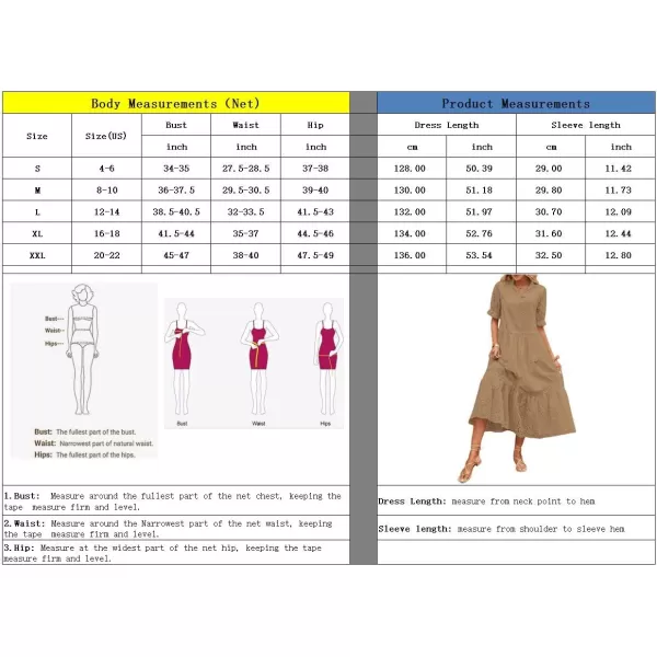 chouyatou Womens Summer Boho Embroidery Eyelet Dress VNeck Collared Tiered Midi Tunic DressKhaki