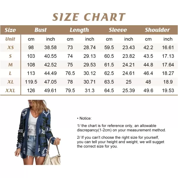 chouyatou Womens Tribal Aztec Print Sweater Open Front Knitted Jacquard Cardigan SweaterCoffee