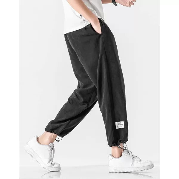 chouyatou Mens Casual Drawstring Elastic Waist Relaxed fit Sweatpants Pants JoggersBlack a