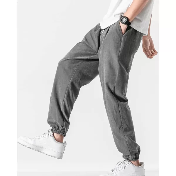 chouyatou Mens Casual Drawstring Elastic Waist Relaxed fit Sweatpants Pants JoggersGrey B