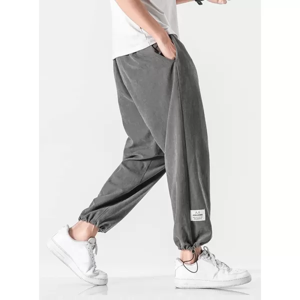 chouyatou Mens Casual Drawstring Elastic Waist Relaxed fit Sweatpants Pants JoggersGrey a