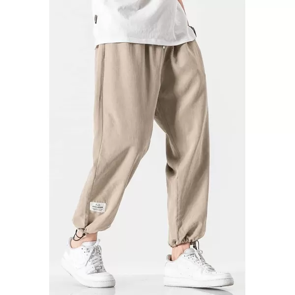 chouyatou Mens Casual Drawstring Elastic Waist Relaxed fit Sweatpants Pants JoggersKhaki a