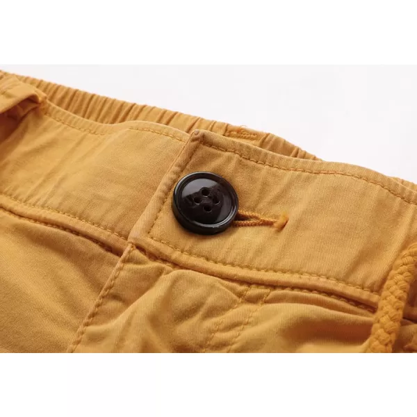 chouyatou Mens Casual ElasticWaist Loose MultiPocket Chino Cargo Work Shorts03tan