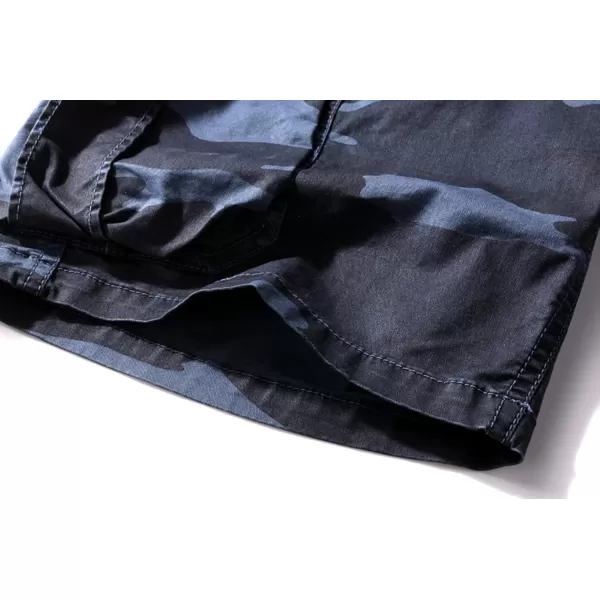 chouyatou Mens Casual ElasticWaist Loose MultiPocket Chino Cargo Work Shorts05bluecamo