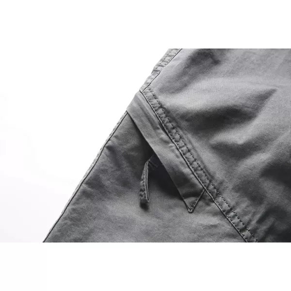 chouyatou Mens Casual ElasticWaist Loose MultiPocket Chino Cargo Work ShortsLarmy