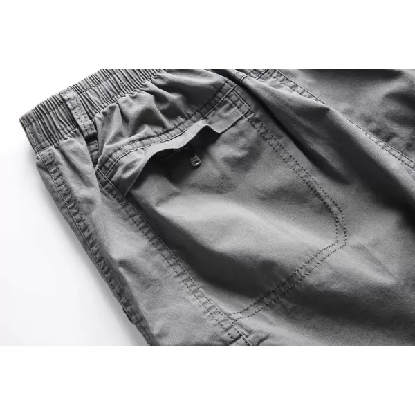 chouyatou Mens Casual ElasticWaist Loose MultiPocket Chino Cargo Work ShortsLarmy