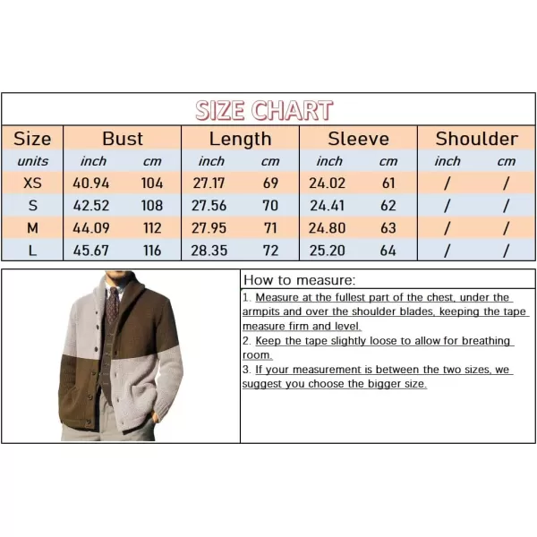 chouyatou Mens Color Block Long Sleeve Button Down Knit Cardigan Sweaters with PocketsBrown