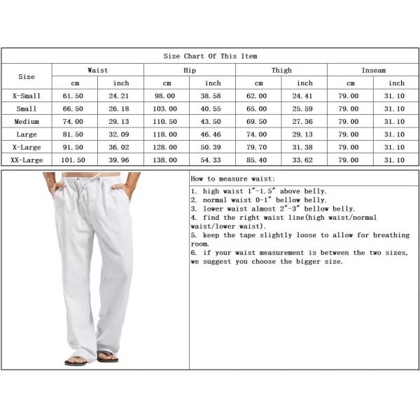 chouyatou Mens Ethnic Stylish Drawstring Elastic Waist Loose Fit Baggy Stripe Linen Harem Beach PantsWhite