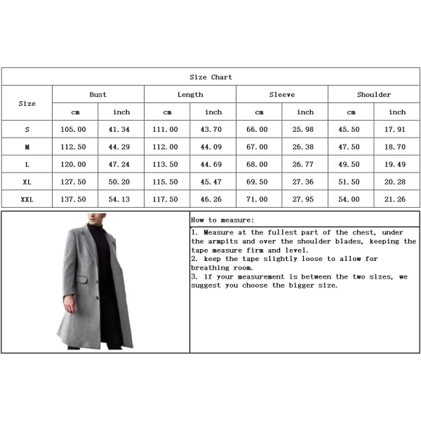 chouyatou Mens Fall Winter Office Single Breasted Long Dress Wool Coat OvercoatBlack