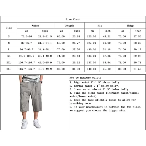 chouyatou Mens LooseFit Calf Length Comfy Baggy 34 Shorts Cotton Cargo ShortsGrayish Khaki