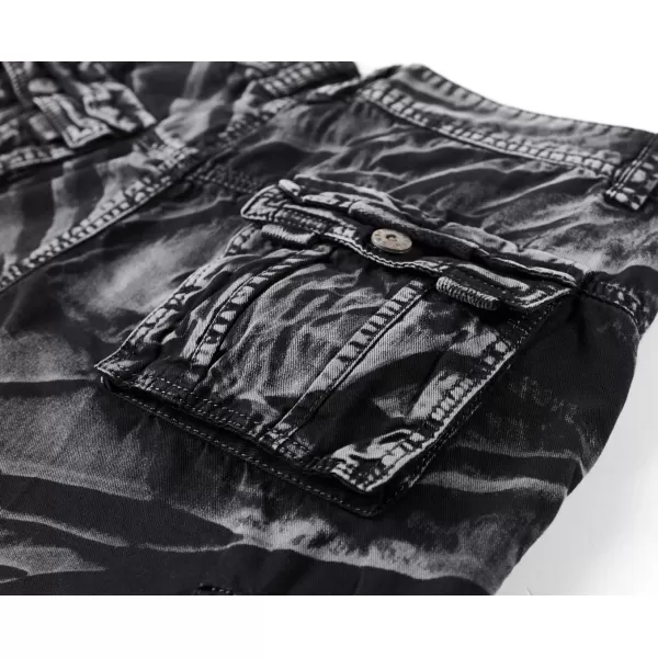 chouyatou Mens Sports Multi Pockets Loose Fit Camouflage Tactical Twill Cargo Work ShortsBlackcamo