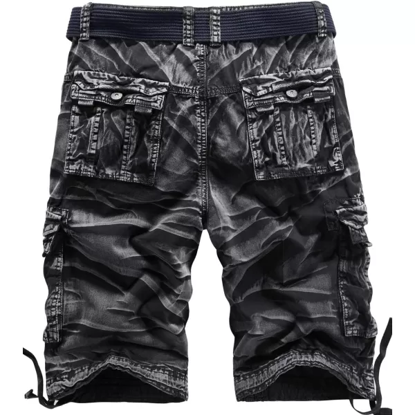 chouyatou Mens Sports Multi Pockets Loose Fit Camouflage Tactical Twill Cargo Work ShortsBlackcamo