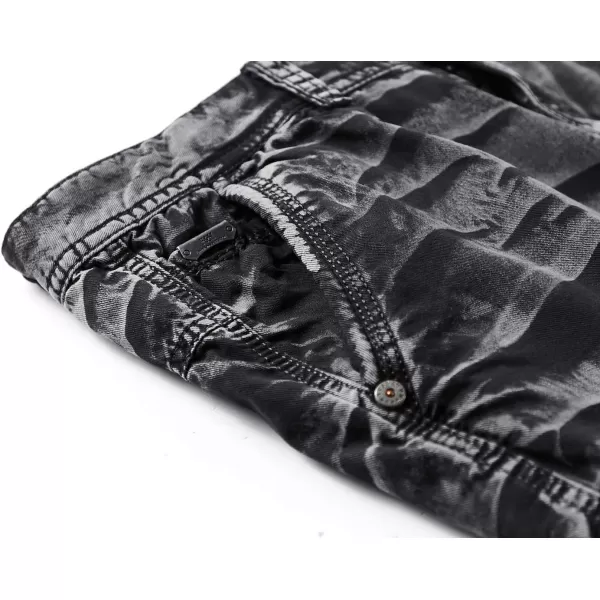 chouyatou Mens Sports Multi Pockets Loose Fit Camouflage Tactical Twill Cargo Work ShortsBlackcamo
