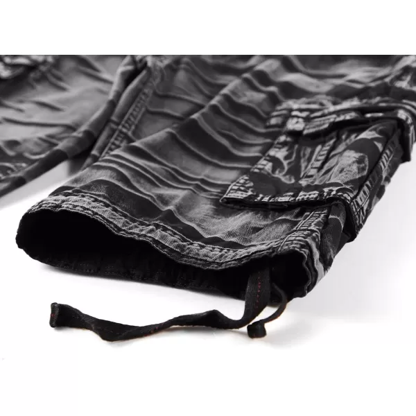 chouyatou Mens Sports Multi Pockets Loose Fit Camouflage Tactical Twill Cargo Work ShortsBlackcamo