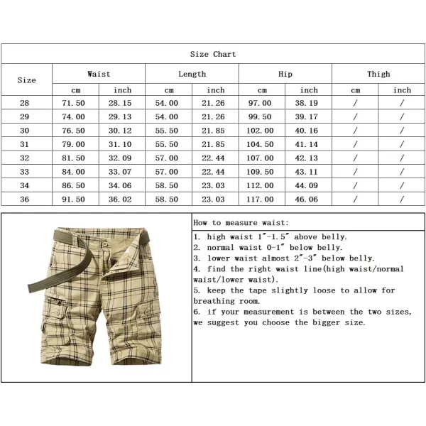 chouyatou Mens Summer Cool MultiPocket Straight Leg Utility Plaid Cargo ShortsRed