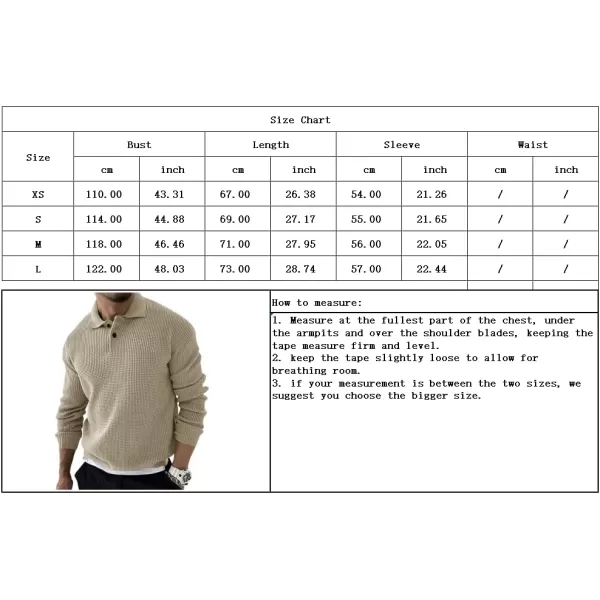 chouyatou Mens Waffle Knit Pullover Sweater Business Casual Polo Collared Sweater TopKhaki