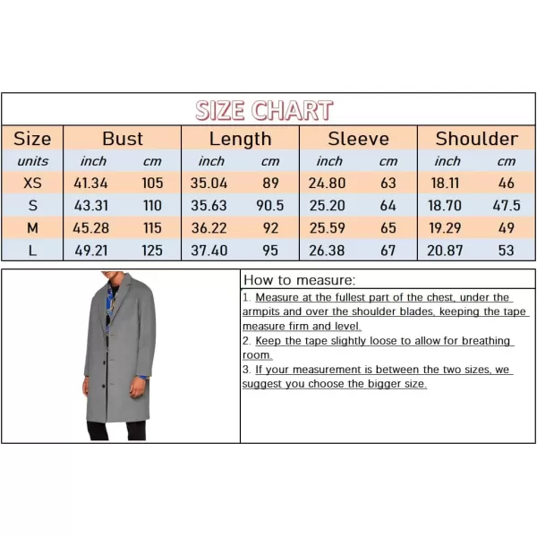 chouyatou Mens Winter Lapel Single Breasted Business Casual Wool Trench CoatKhaki