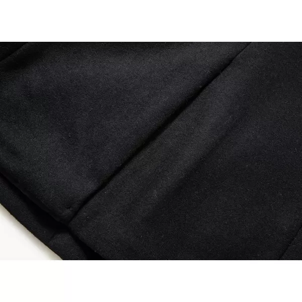 chouyatou Mens Winter Notched Collar 2 Button Thicken Padded Warm MidLength Woolen Business Trench OvercoatBlack