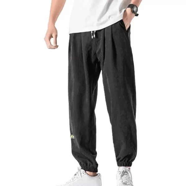 chouyatou Mens Casual Drawstring Elastic Waist Relaxed fit Sweatpants Pants JoggersBlack B
