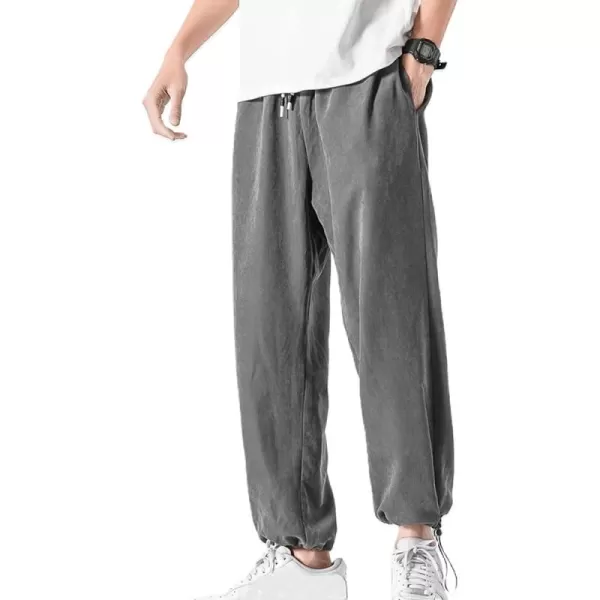 chouyatou Mens Casual Drawstring Elastic Waist Relaxed fit Sweatpants Pants JoggersGrey a
