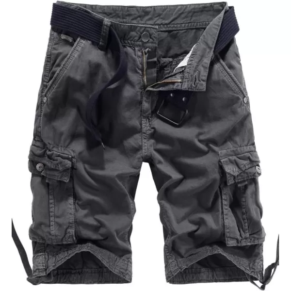chouyatou Mens Sports Multi Pockets Loose Fit Camouflage Tactical Twill Cargo Work ShortsDark Grey