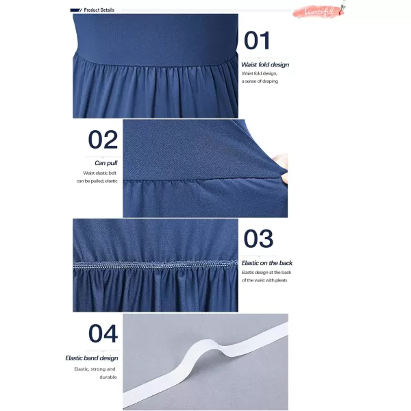 MOLERANI Womens Loose Plain Maxi Dresses Casual Long Dresses with Pockets01 Beja Blue