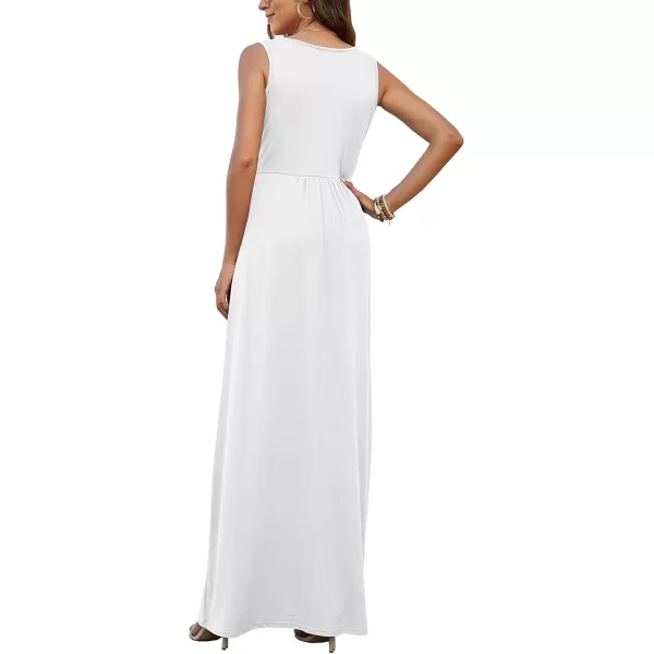 MOLERANI Womens Loose Plain Maxi Dresses Casual Long Dresses with Pockets03 White